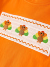 Plaid Turkey Embroidery Smocking Boys Set