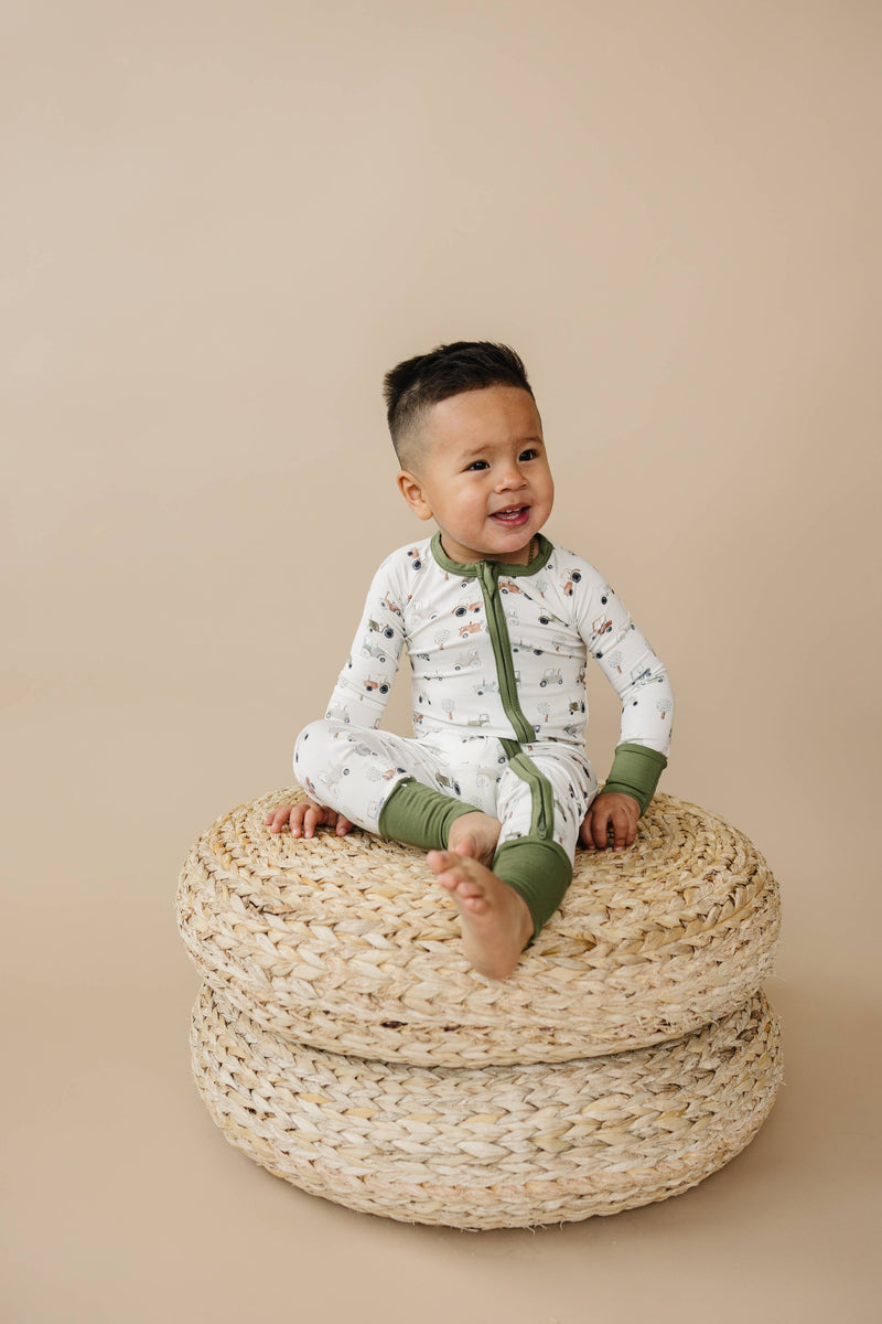 Tiny Tractors Bamboo Zippy Romper