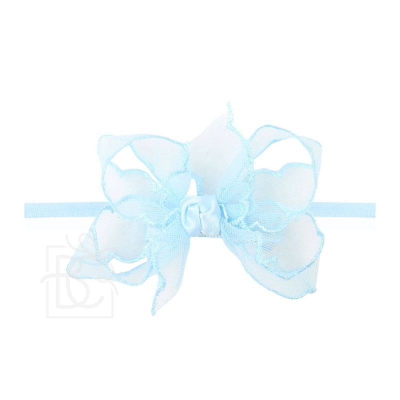 Scalloped Organza Bow Headband