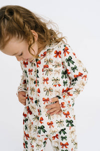 Holiday Bows Bamboo Button Up Set