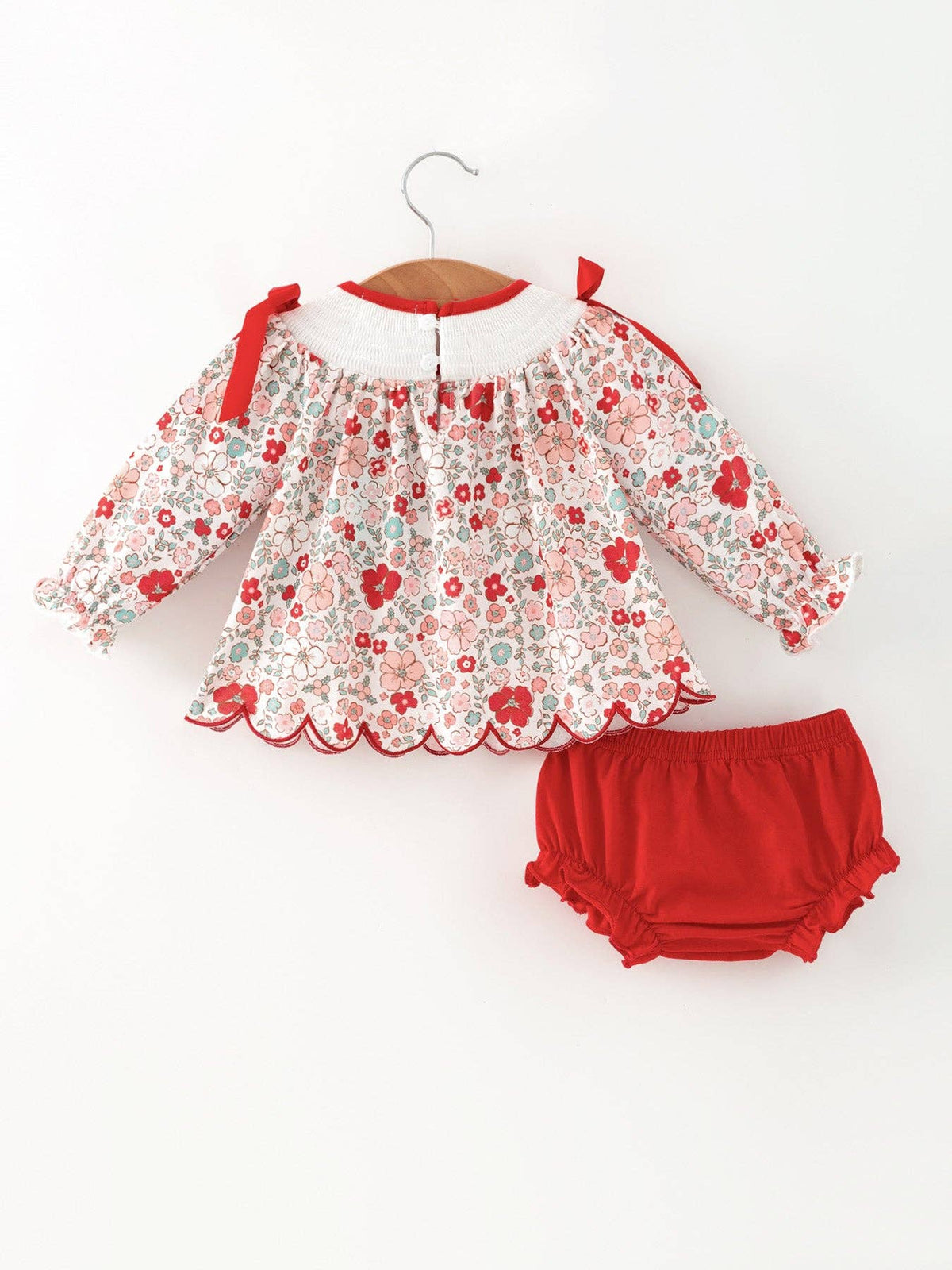 Christmas Red Floral Bloomer Set