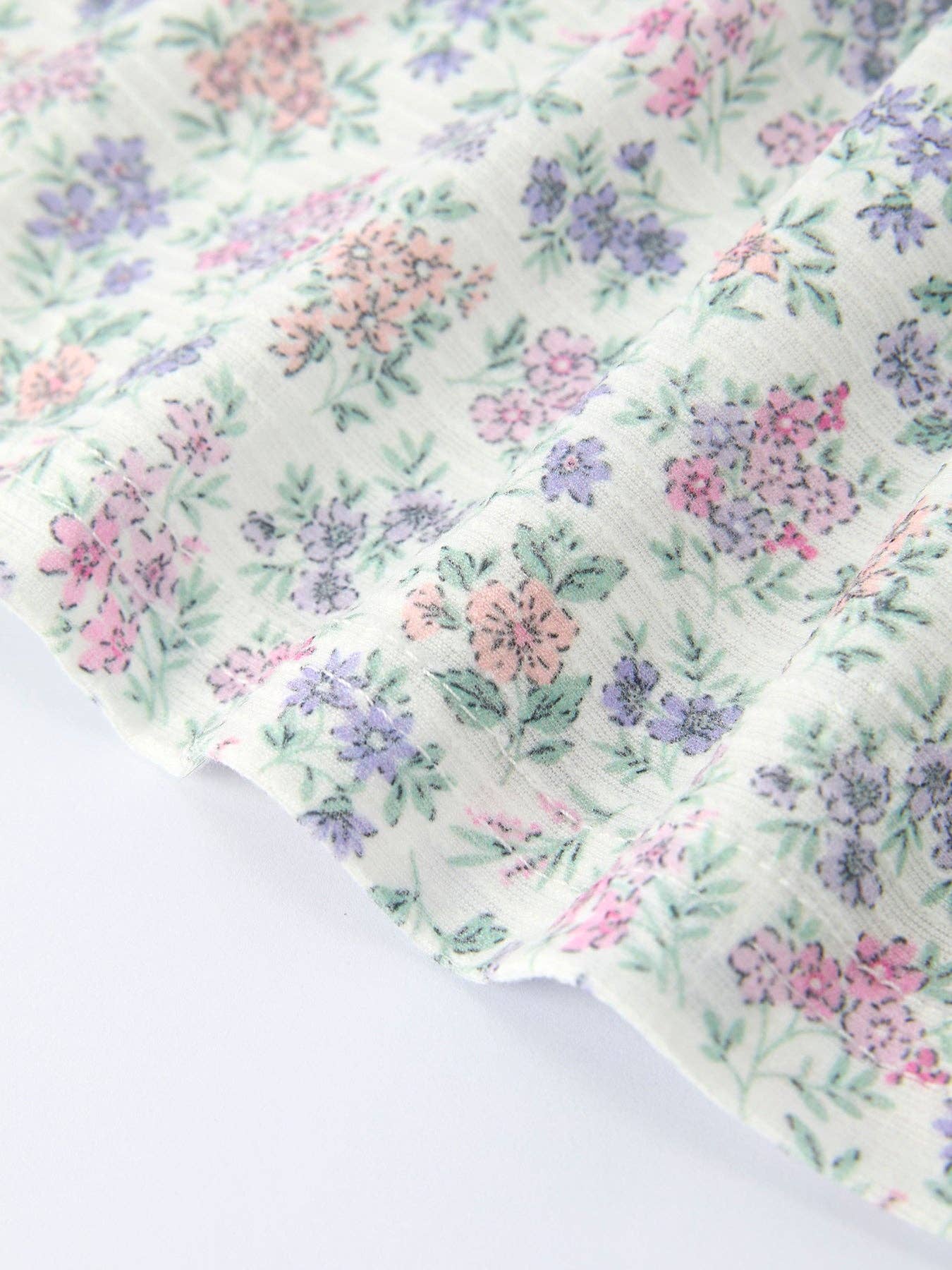 Purple Floral Smocked Bloomers Set