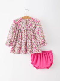 Hot Pink Floral Petals Bloomer Set