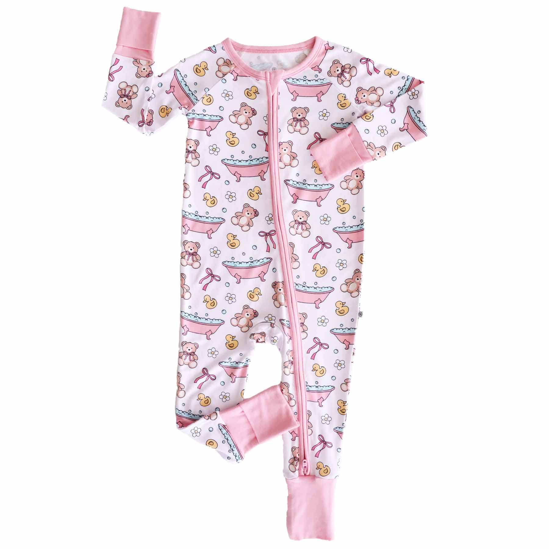 Bathtime Besties Convertible Zip Romper | Pink