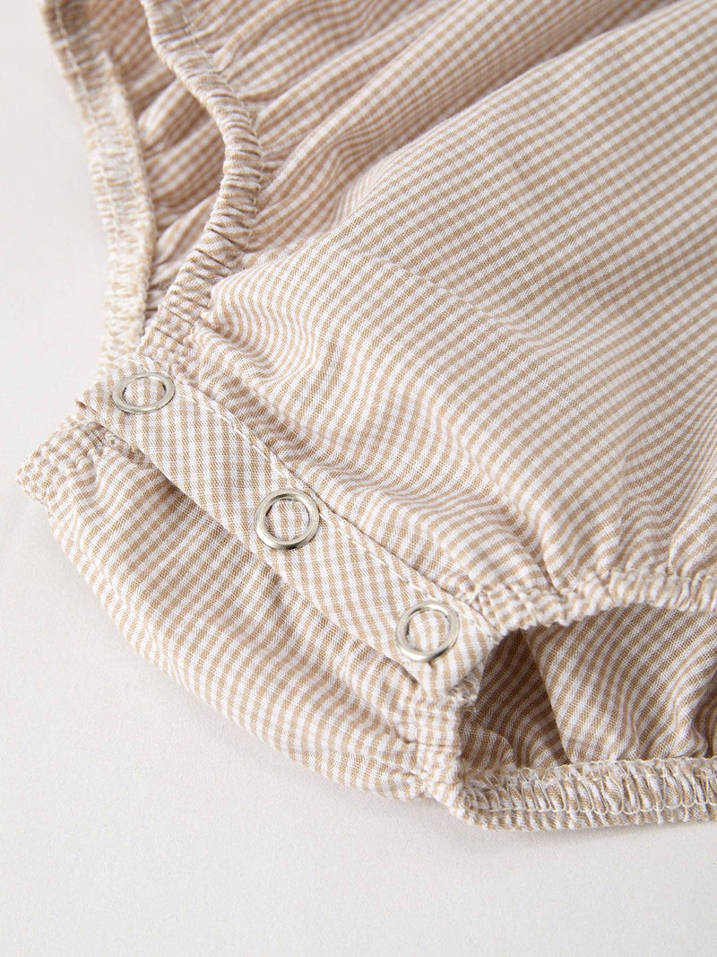 Pumpkin Smock Plaid Bubble