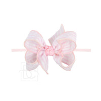 Nylon Headband w/Seersucker Bow