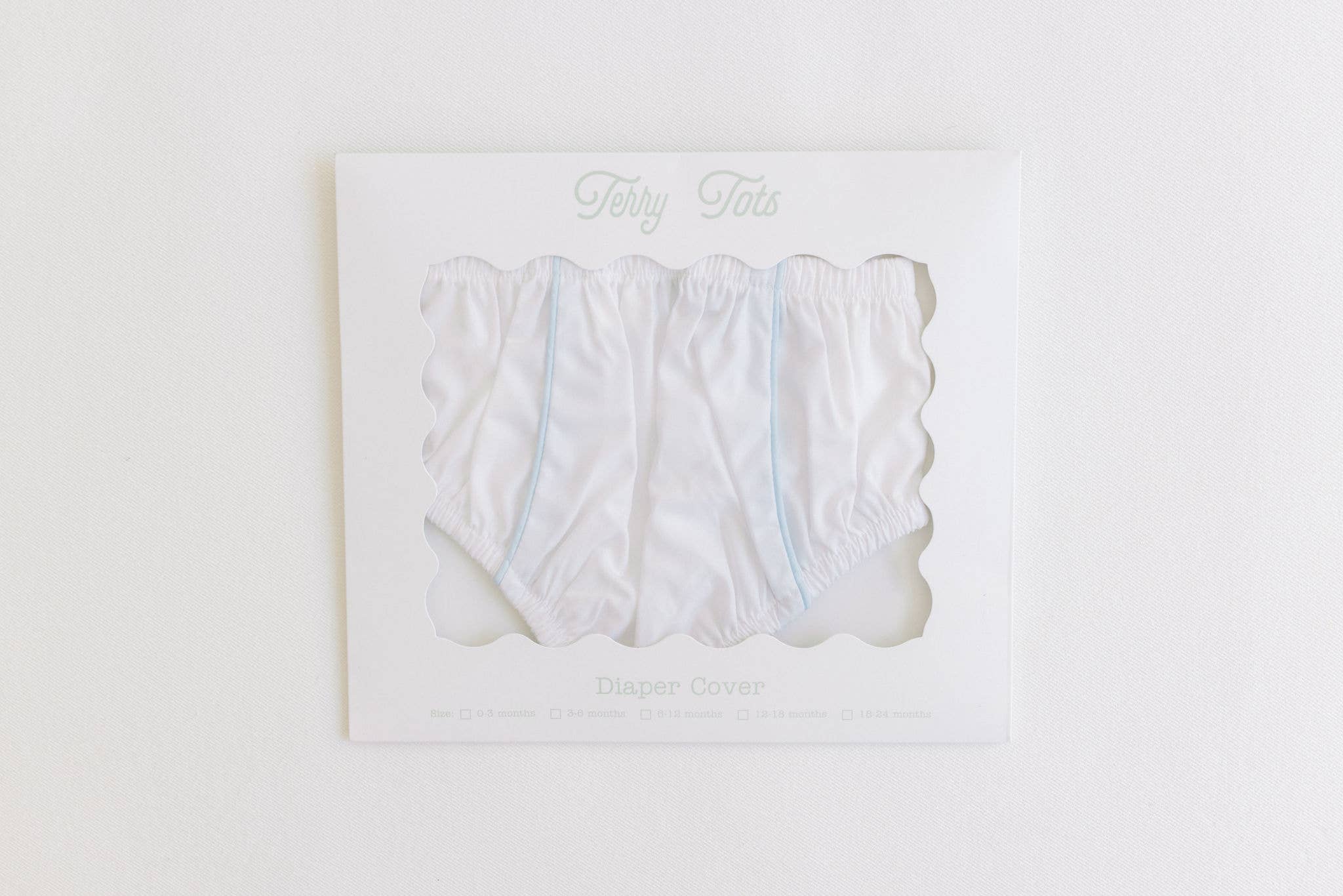 Diaper Cover - White with Blue Trim