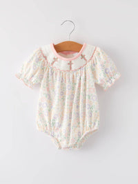 Easter Cross Smocked Romper