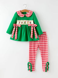 Christmas "Mean One" Embroidered Legging Set
