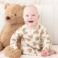 Beary Sweet Bamboo Waffle Convertible Zip Romper