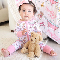 Bathtime Besties Convertible Zip Romper | Pink