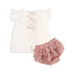Milly Eyelet & Bow Top + Ruffled Bloomer Set