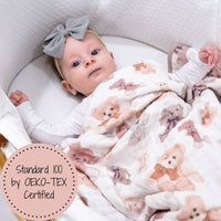 Teddy Bear Cotton Muslin Blanket