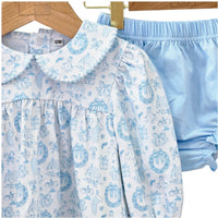 Blue Christmas Toile Bloomer Set