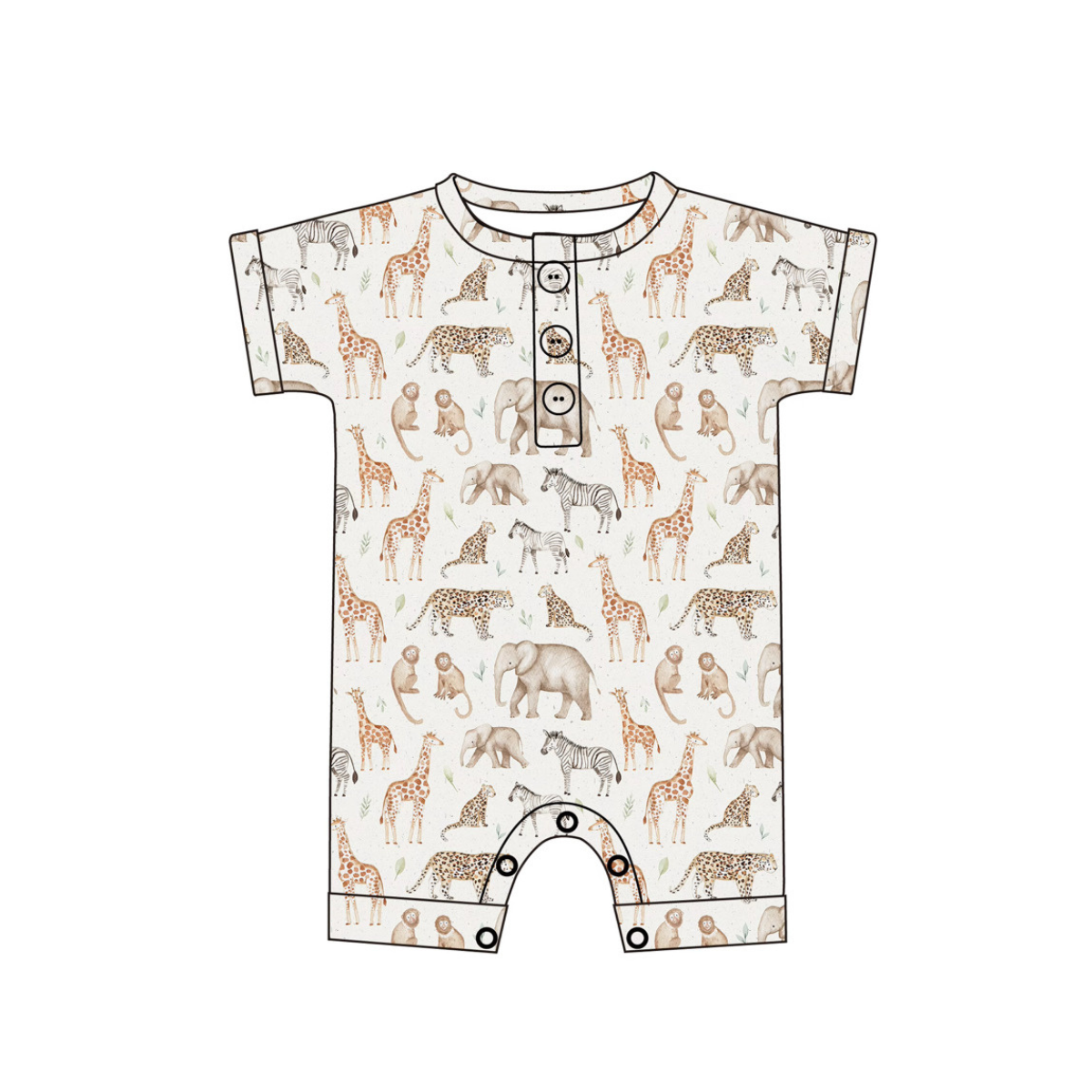 Bamboo Henley Shortie | Jungle Friends