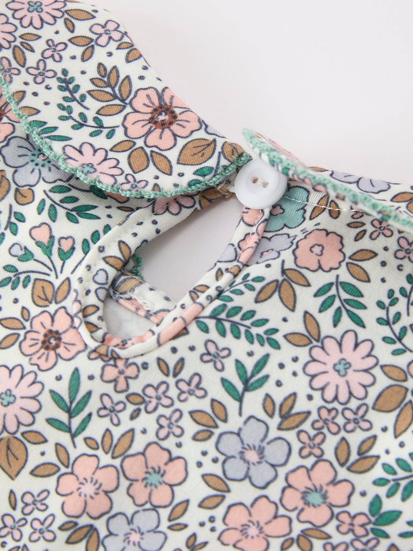 Sage Green Bow Floral Smocked Dress