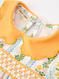 Fall Smocked Scallop Collar Dress