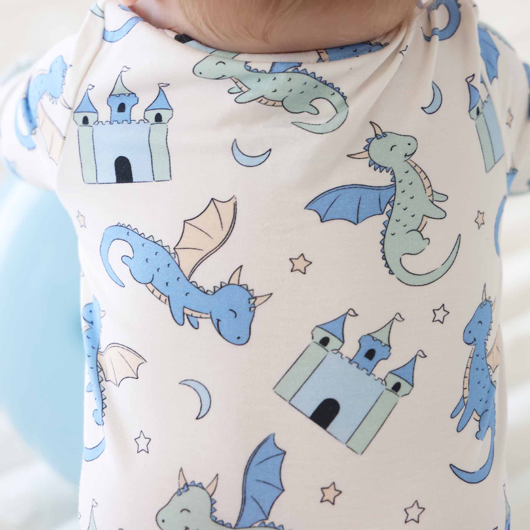 Dragon Adventure Zipper Footie | Blue