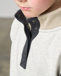 Colorblock Mockneck Pullover - Stone Grey
