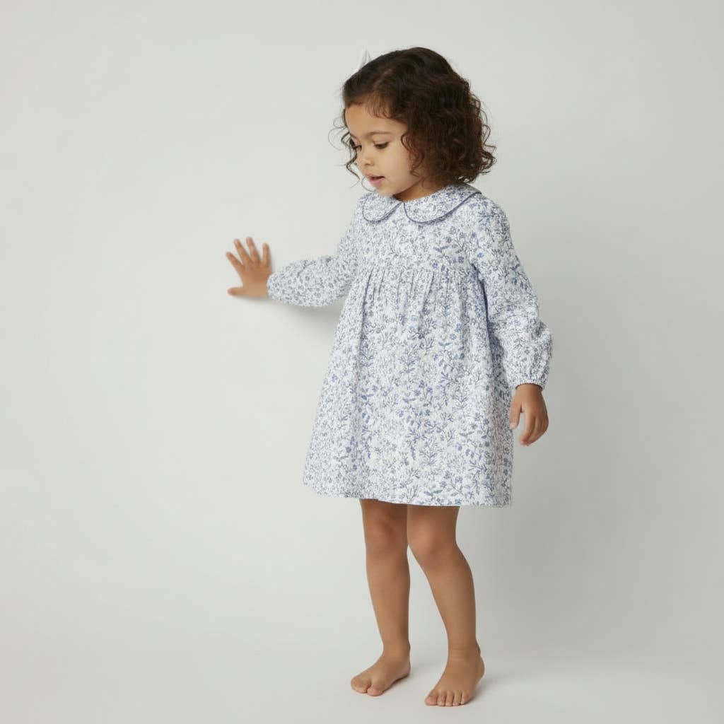 Navy Floral Peter Pan Dress
