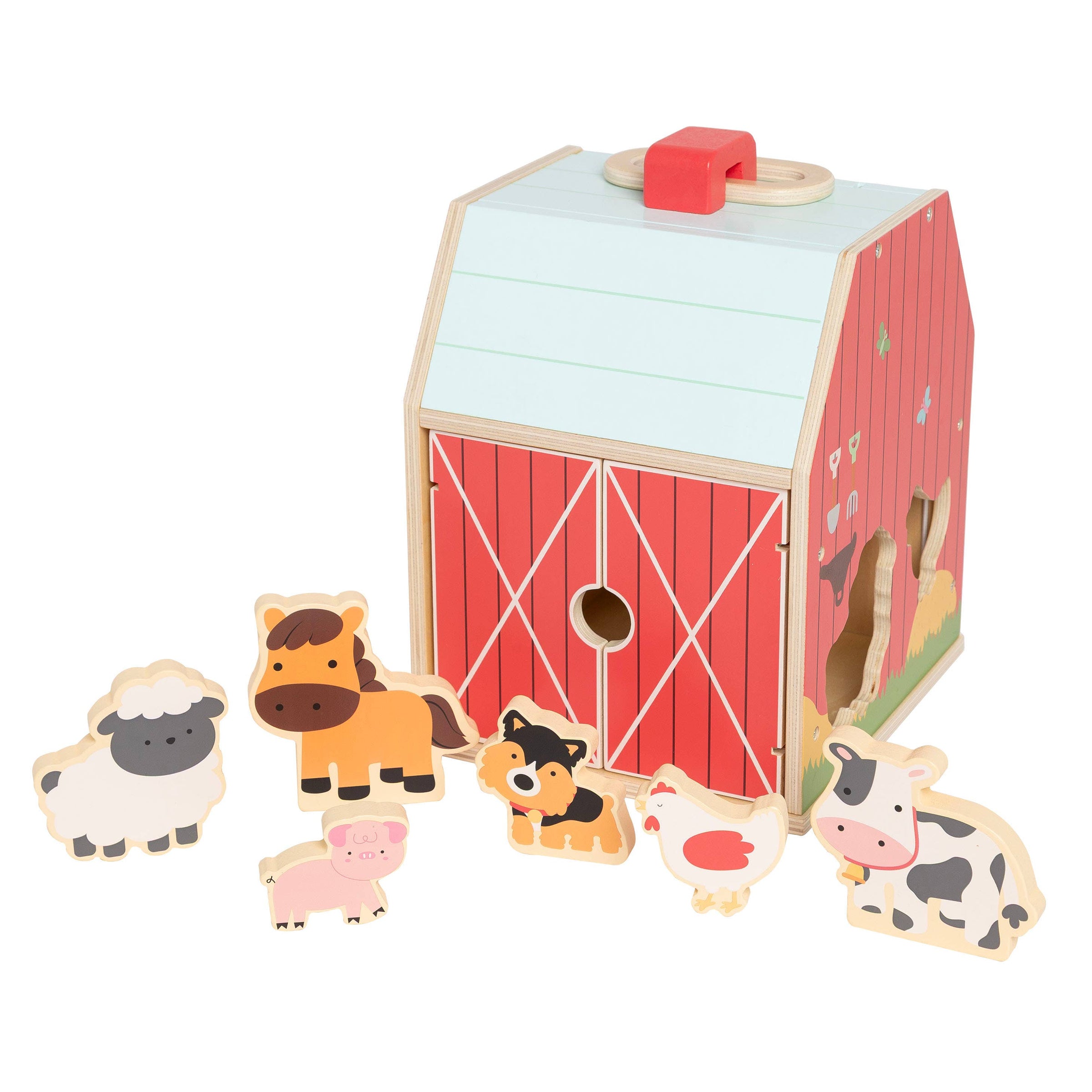 Wooden Barn Shape Sorter Toy