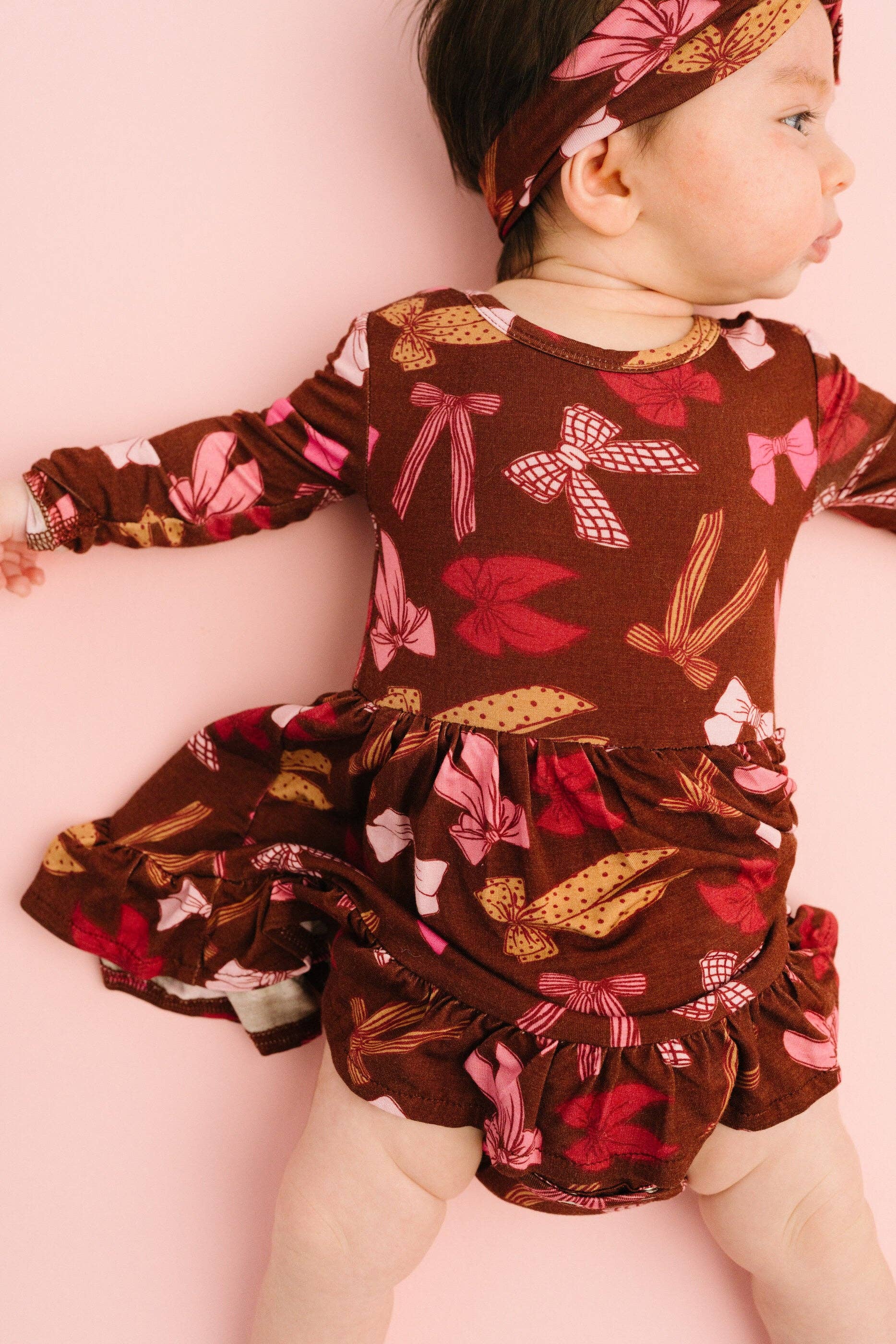 Darling Bows Long Sleeve Bodysuit Bamboo Dress
