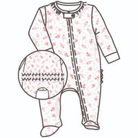 Twinkle Toes Print Zip Footie