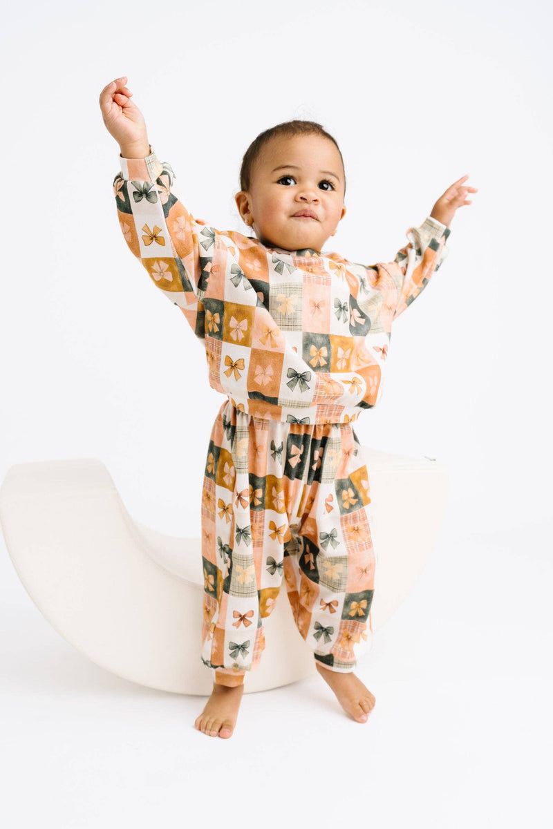 Bow Patchwork Sweatsuit