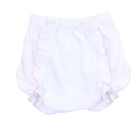 Essentials Monogram Diaper Cover with  Pink Trim