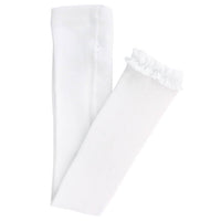 White Footless Ruffle Tights