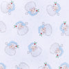 Santa Baby Print Ruffle Zip Footie - Light Blue