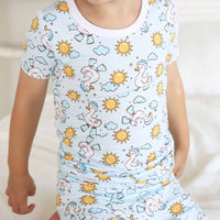 Silly Goose Two Piece Pajama Set | Blue