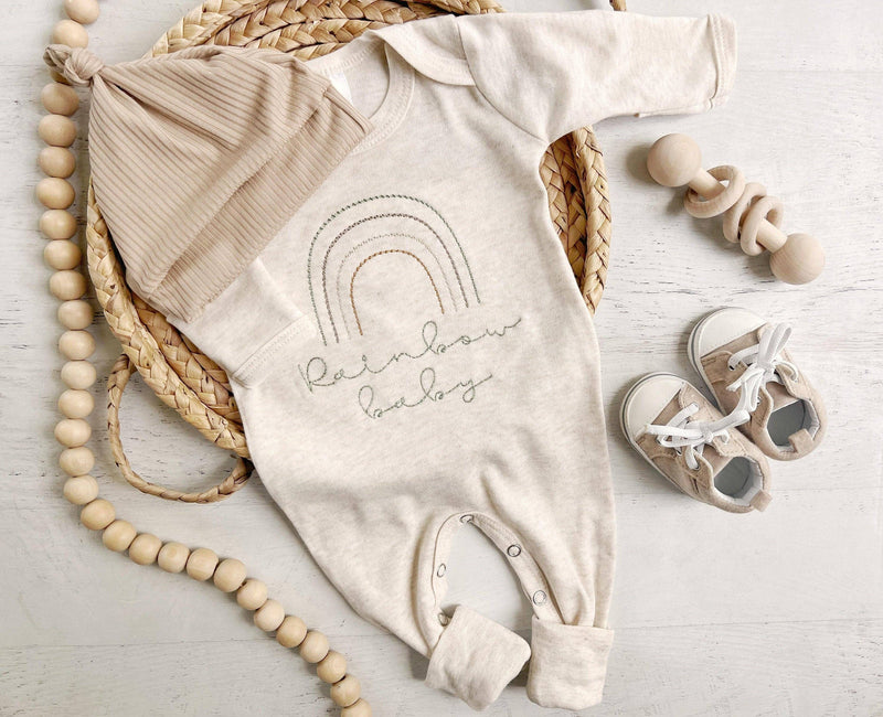Neutral Rainbow Baby Romper