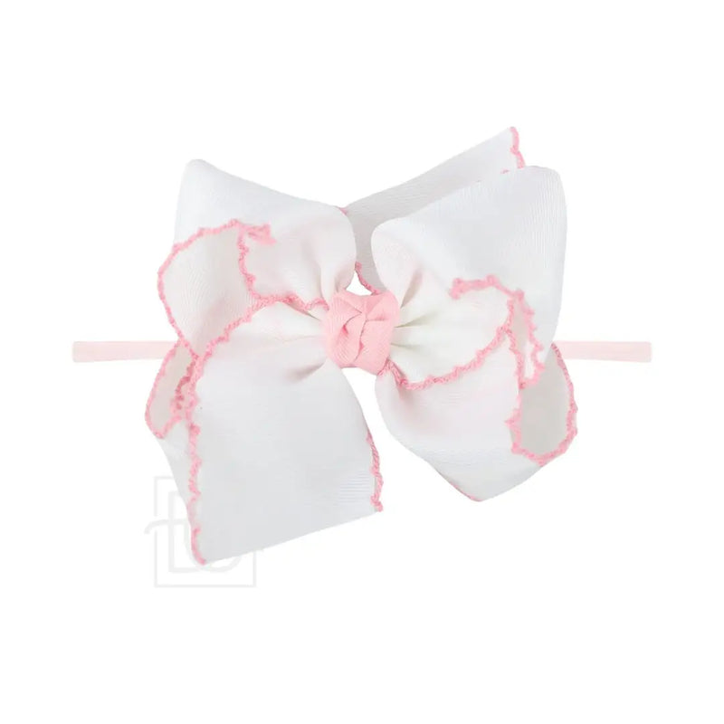 Nylon Headband w/ Scalloped Bow (Mult. Colors)