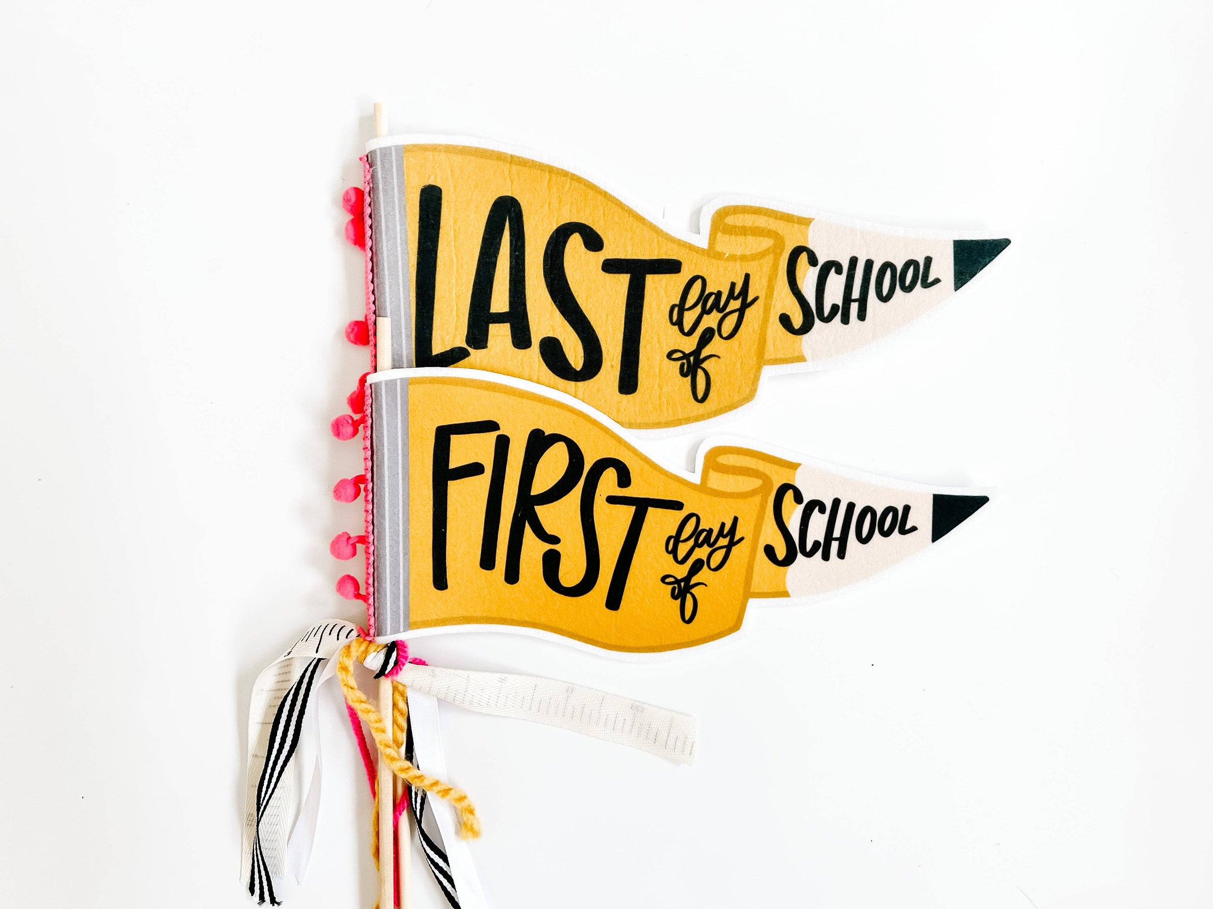 Pencil First/Last Day of School Pennant Flag