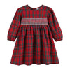 Red and Green Christmas Plaid Smocked Dress