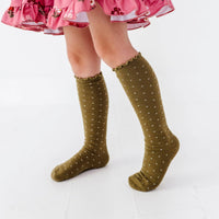 Dottie Knee Socks - Olive