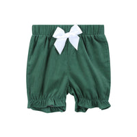 Green Velvet Santa Smocked Dress and Bloomers