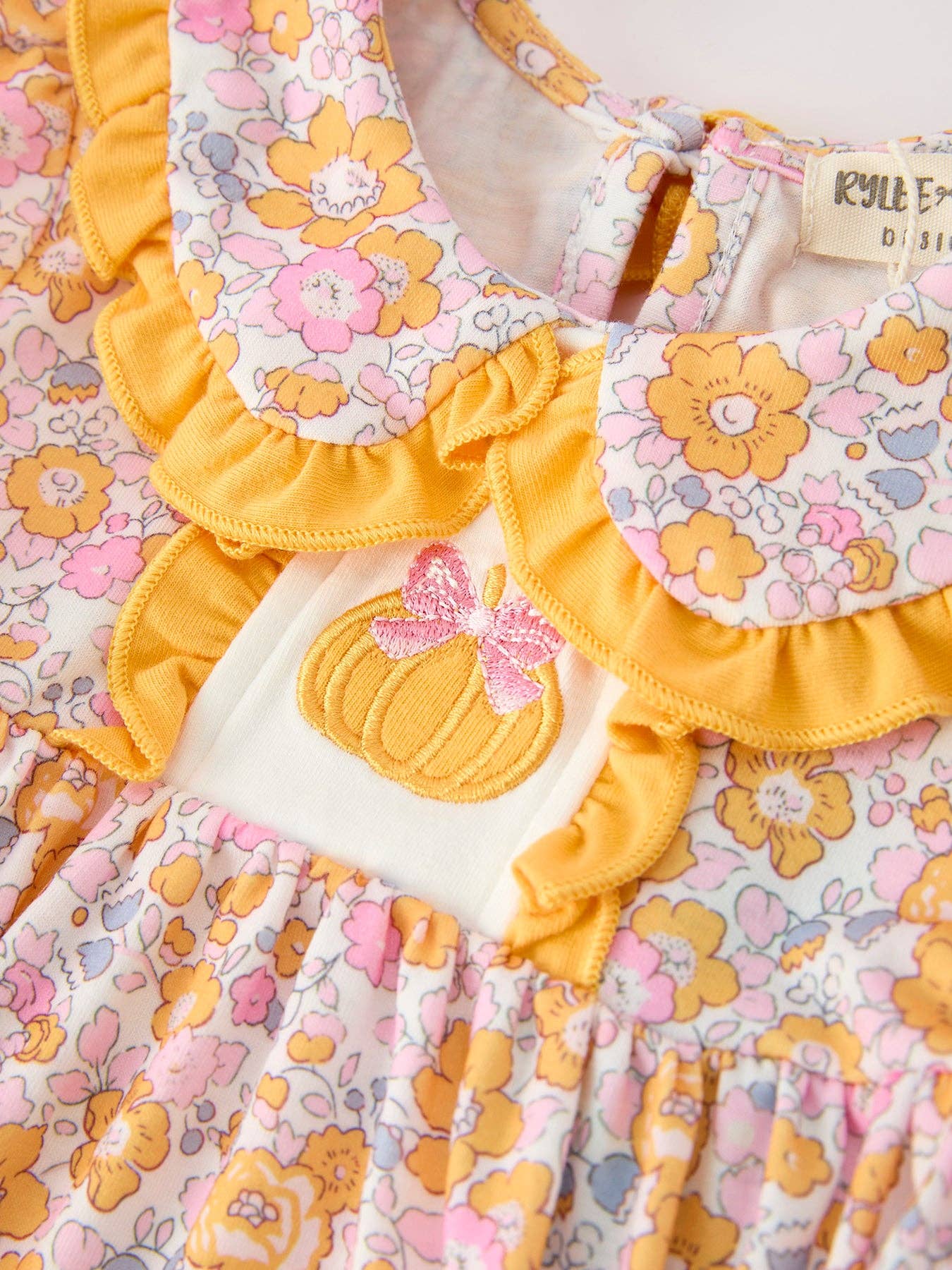 Pumpkin Floral Bubble Romper