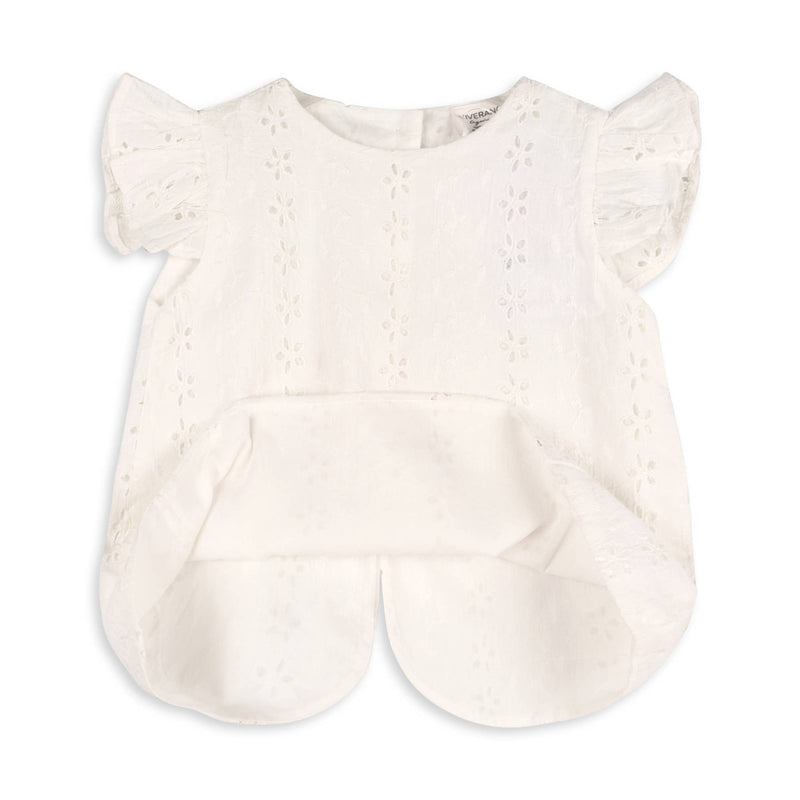Milly Eyelet & Bow Top + Ruffled Bloomer Set
