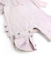 Lavender Knit Ruffle Henley Jumpsuit