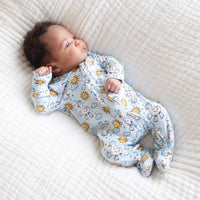 Silly Goose Zipper Footie | Blue