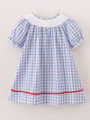 Back to School Smocked Pencil Apple Plaid Dress