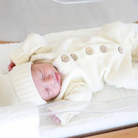 Knit Sweater Button Romper | Ivory