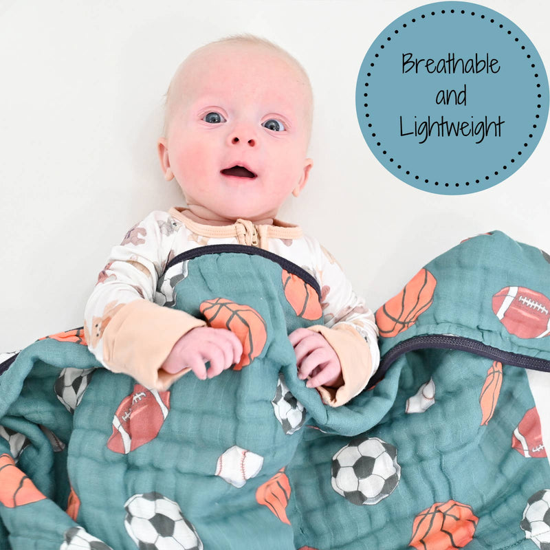 Little Athlete Sporty Theme Baby Toddler Muslin Quilt