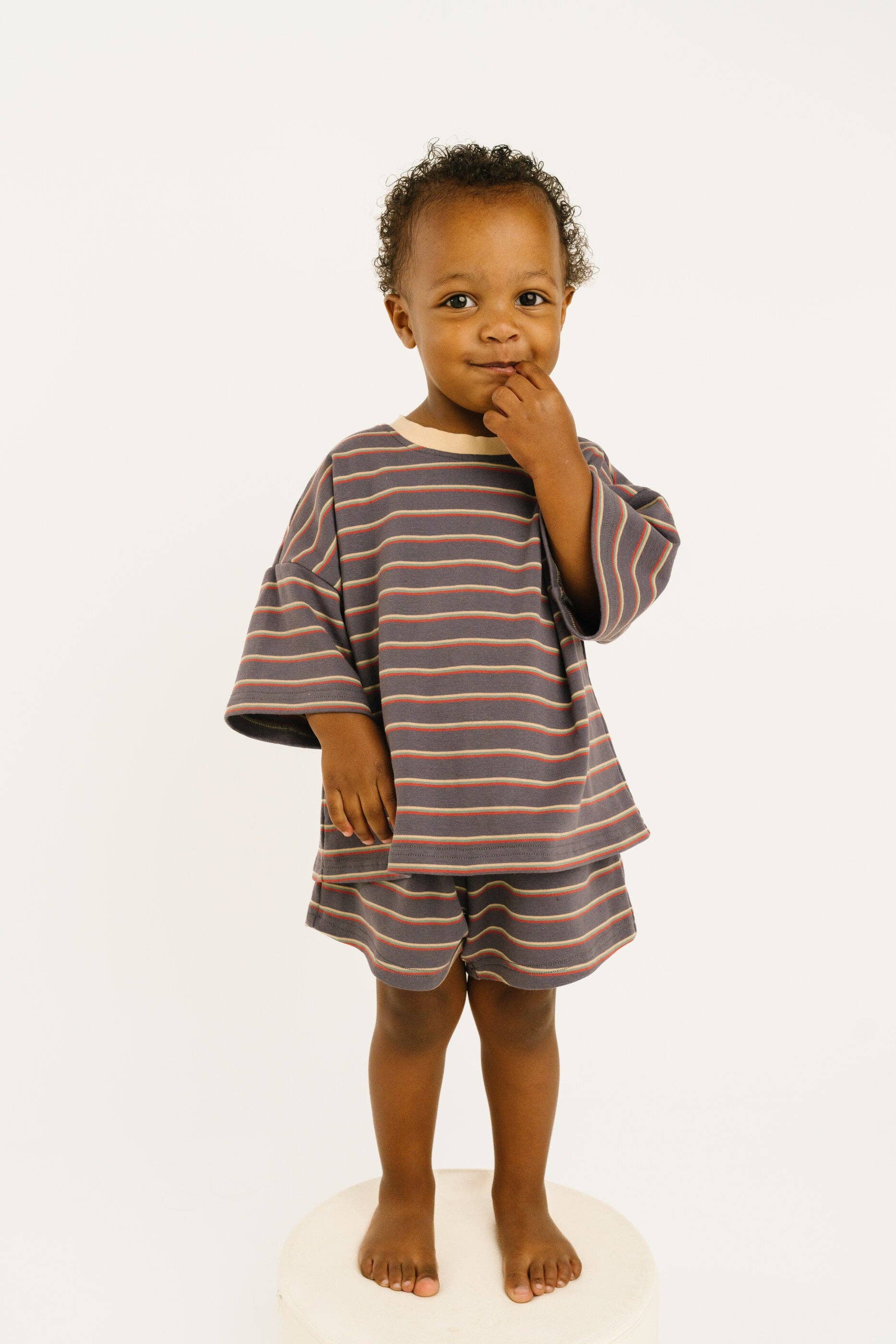 Graphite Stripe Slouchy Set