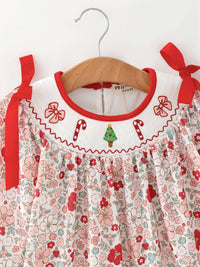 Christmas Red Floral Candy Cane Dress