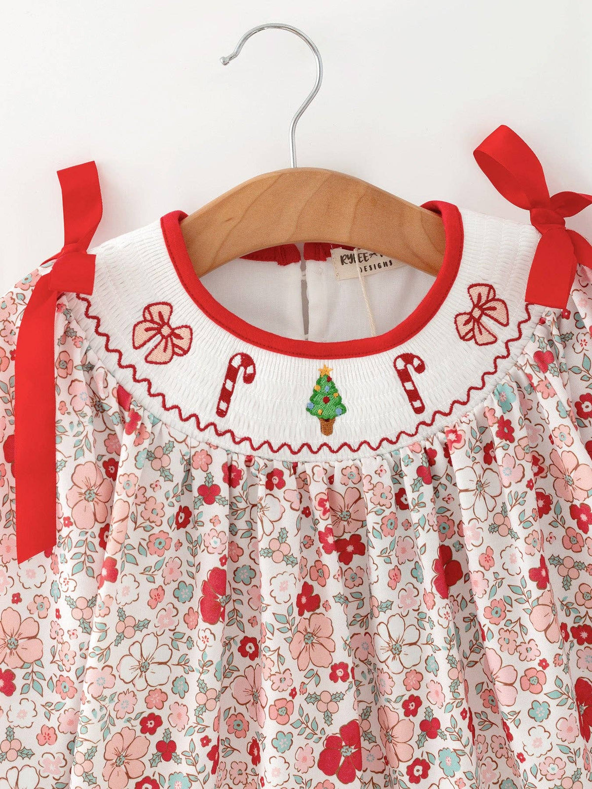 Christmas Red Floral Candy Cane Dress