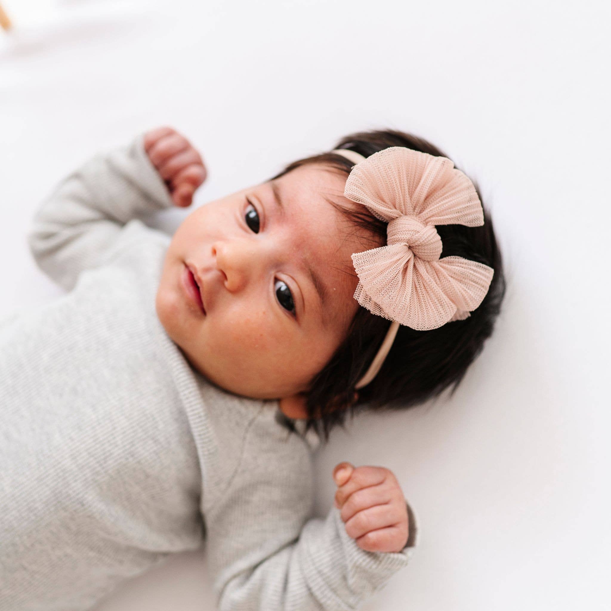 Baby Bling® Tulle Baby FAB® Skinny Tulle Bow Headband – Livi Littles