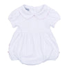 Essentials Solid Ruffle Bubble in White Pink